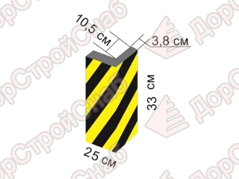ДУ-ВП-2 Отбойник угловой мягкий (Сигнальный самоклеящийся защитный профиль)