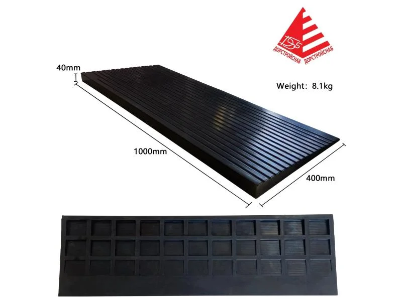 Резиновый пороговый пандус 1000х400х40мм, 8,1 кг