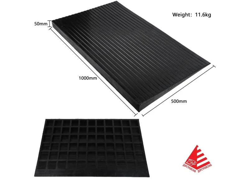 Резиновый пороговый пандус 1000х500х50мм, 11,6 кг